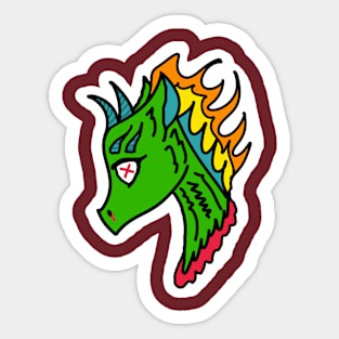 Severed dragons head Sticker